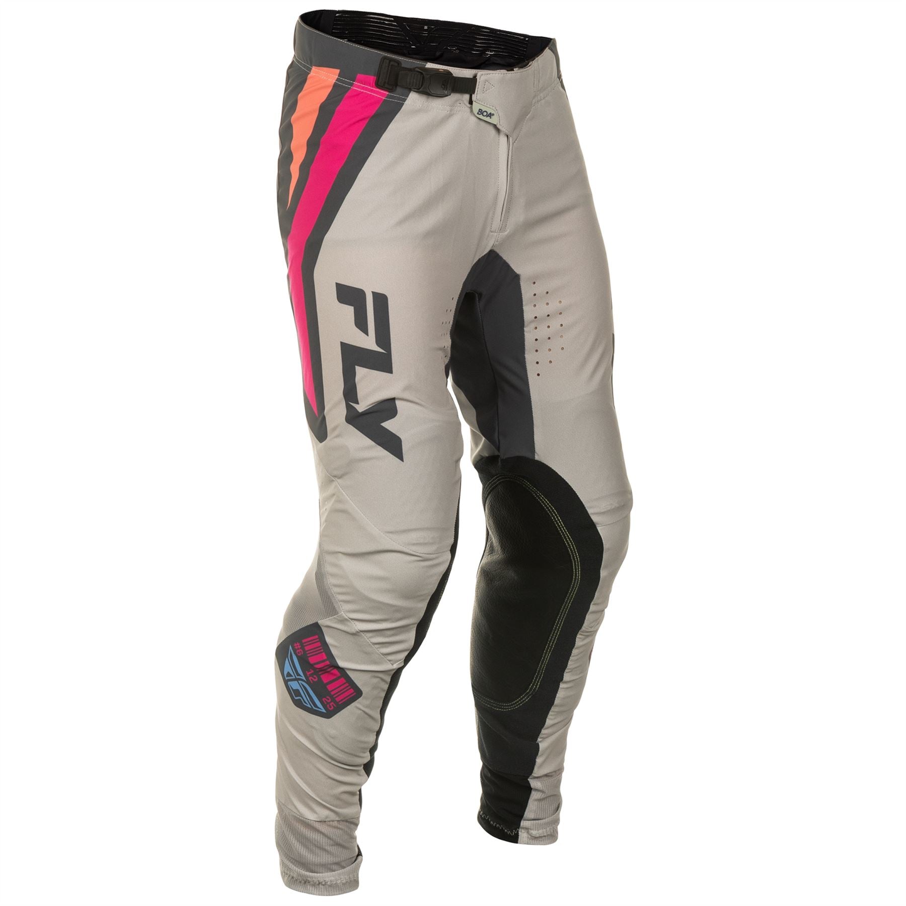 Fly Racing 2025 Lite Vice Motocross Pants Light Grey Pink Coral